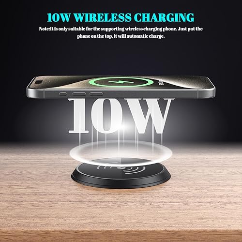 Miniatura 3 de PD - Ojal de alimentación de escritorio USB C de 20 W con cubierta de cargador inalámbrico de 10 W, regleta de alimentación empotrada con USB A de