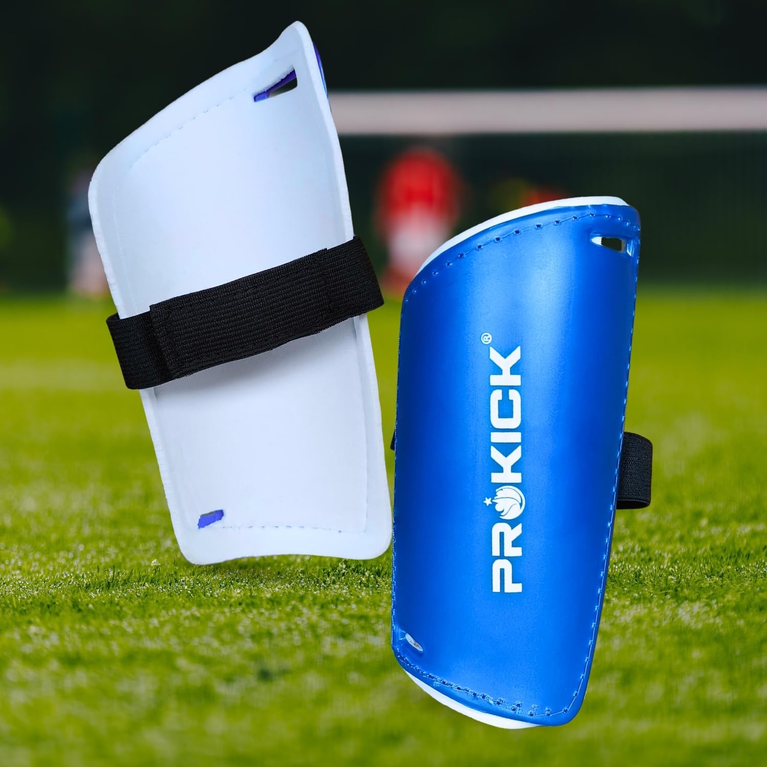 Prokick DefendX Football Shinguards|Soccer Shin Guards with Adjustable Straps for Boys Girls Teenagers Adults|Ideal for Football Games Matches, Training, Skateboarding, Cycling|Size-Standard (Blue) 2