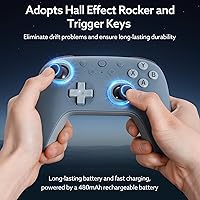 Vista 3 de 8Bitdo Ultimate 2C Wireless Controller for Windows PC and Android, with 1000 Hz Polling Rate, Hall Effect Joysticks and Triggers, and Remappable Azul
