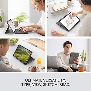 Logitech Folio Touch iPad Keyboard Case with Trackpad and Smart Connector for iPad Air 11-inch (M2 & M3), iPad Air (4th & 5th gen) Graphite