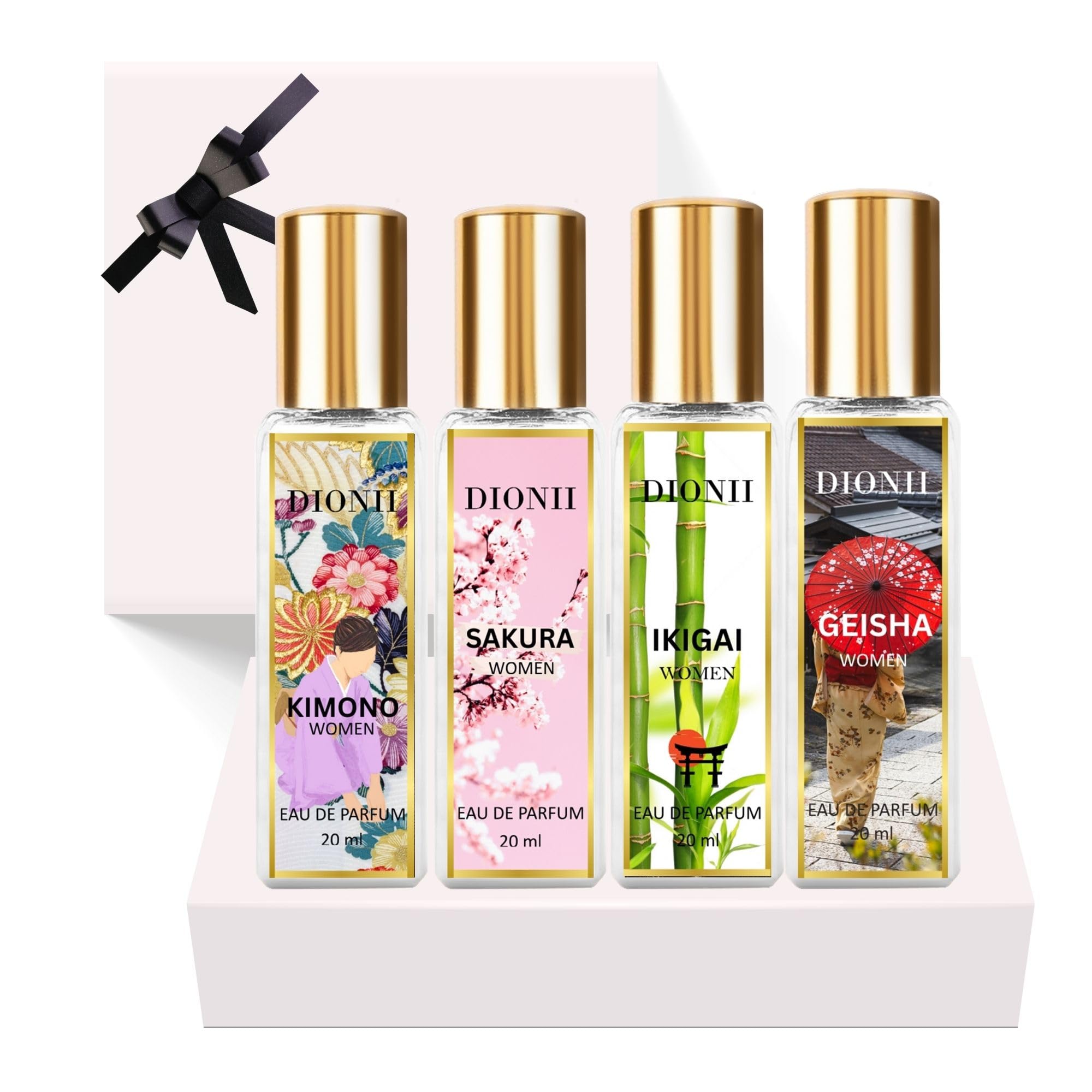 Dionii JAPAN EDIT Eau De Parfum Gift Set for Women | Around The World Collection Perfume Set | Long Lasting Fragrance (4 x 20ml Each)