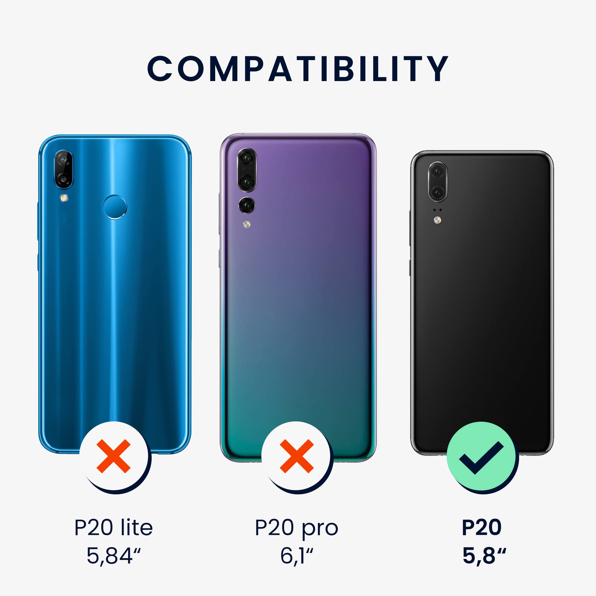 kwmobile Case for Huawei P20 Case - Soft Cover - Shockproof TPU Material - Wireless Charging - Antique Stone - Image 2
