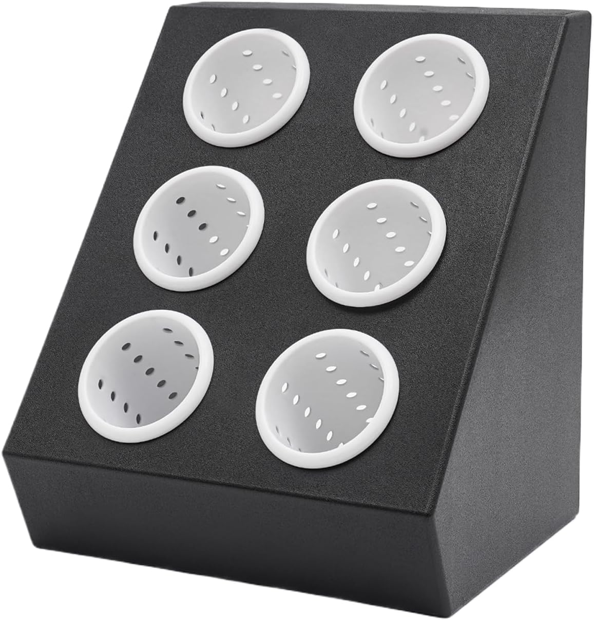 6-Compartment Plastic Utensil Holder?Flatware Cylinder Storage Caddy for Kitchen, Bars, Coffee Shops, Restaurants, Hotels