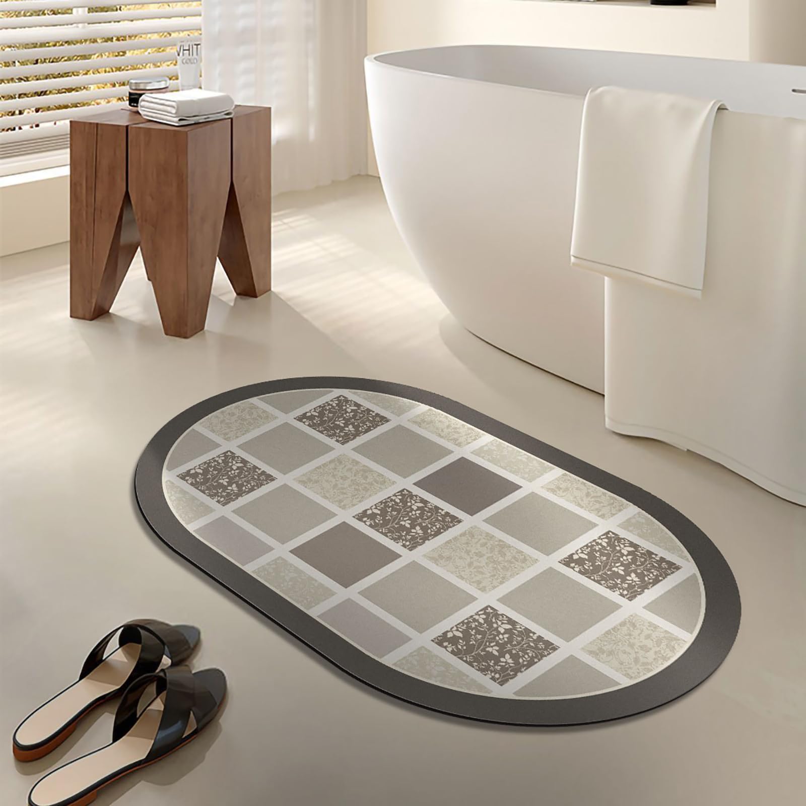 Generico Tappeto Bagno Terra Diatomacea Antiscivolo,Minimalista Asciugatura Rapida | Antimacchia e ad assorbimento rapido