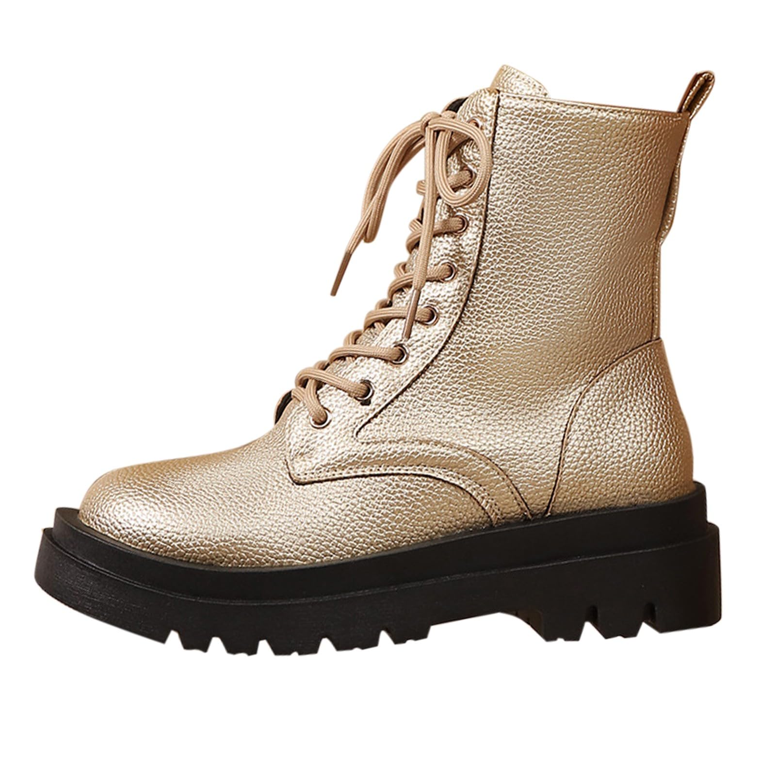 Genérico Botines Mujer Vestir Cordones Plataforma Botas Puntera Redonda Elegantes Zapatos Suaves y Cómodos Caminar Bota Informales Antideslizantes Botin para Otoño Invierno Trabajo Paseo y Uso Diario