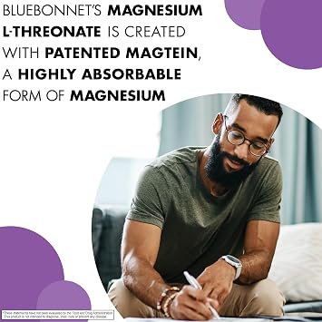 Bluebonnet Nutrition Magtein Magnesium L-Threonate, 90 Vegetable Capsules | Brain Health; Non-GMO, Vegan, Kosher Certified, Gluten-Free, Soy-Free