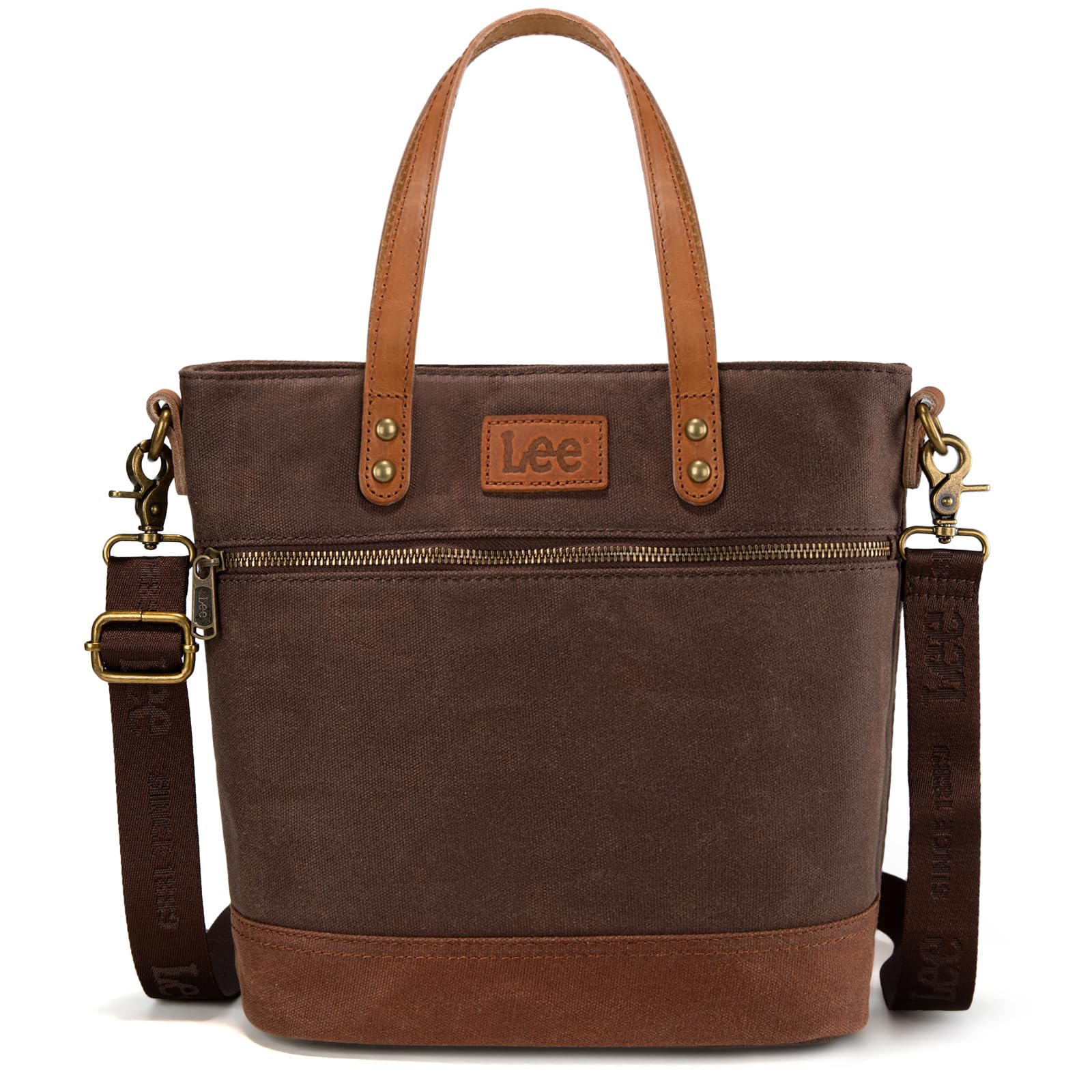 Montana West x Lee Waxed Canvas Tote Bag for Women with Zipper Vintage Medium Crossbody Bag and Handbag for Work LEE51-004CF