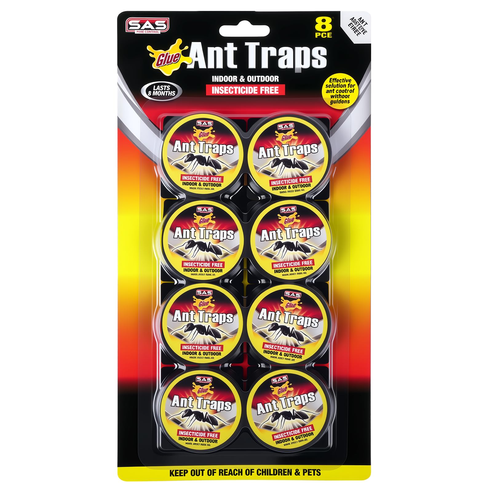 APXEL 8pcs Ant Killer Bait Station Destroys Ants and their Nests, Ant Traps Used Indoors Outdoor, Clean and Easy to Use, Creates No Mess, Kills Ant Colonies for Home & Garden
