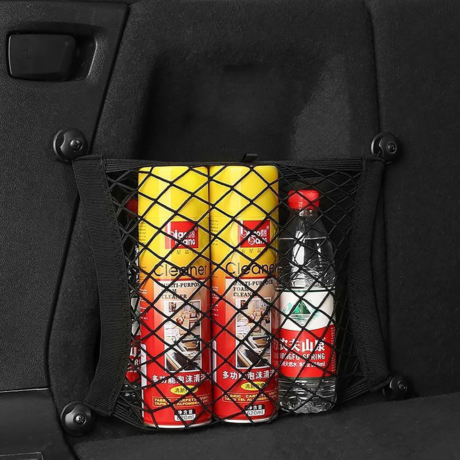 2 Layer Small Cargo Net,Cargo Storage Pocket Net, Mesh Elastic Pouch Organizer with Mounting Screws Hooks for Car,Rv, Trunk,Boats,SUV, Truck (2 Pack,11.8 x 9.8Inch(30 x25cm)