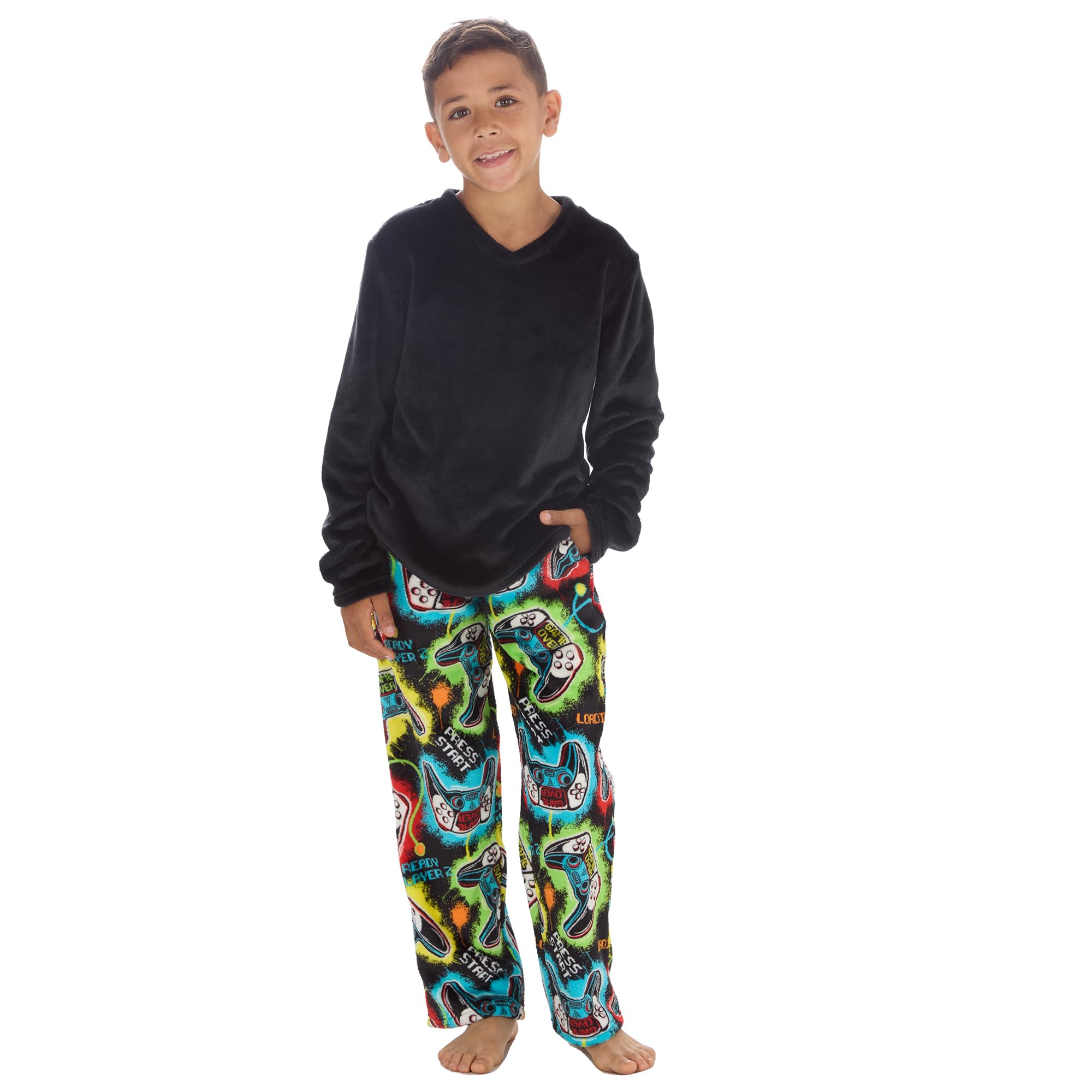 GM Apparel Boys Fleece Pyjama Set Gaming Controller Design Kids Pajamas - Sleepwear Nightw...