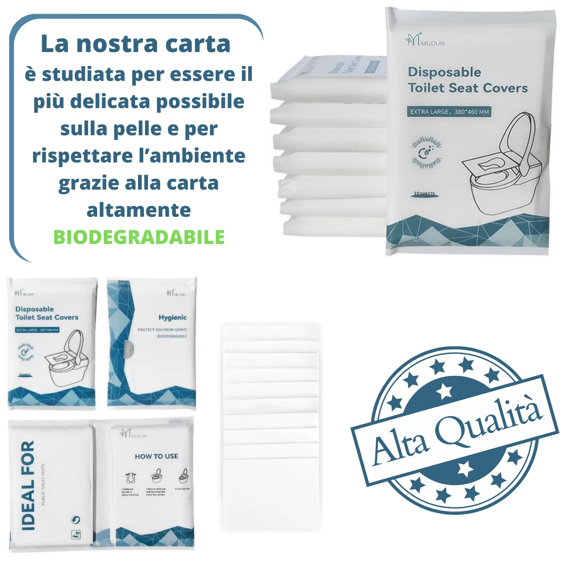 Copriwater usa e getta biodegradabili 50 Pezzi igienici monouso viaggio carta