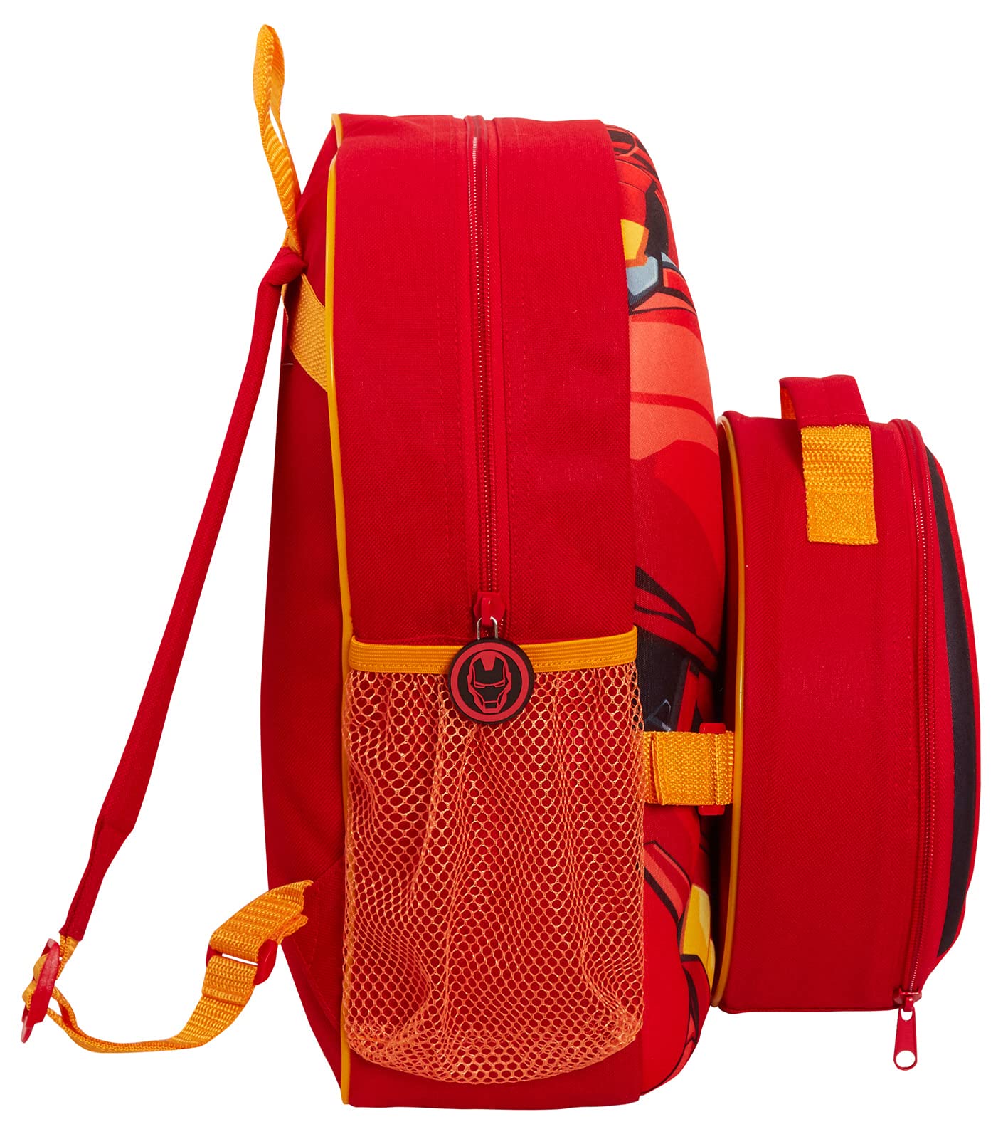 Marvel Sac à dos Iron Man pour enfant avec sac à déjeuner amovible et porte-bouteille d'eau assorti 2 pièces