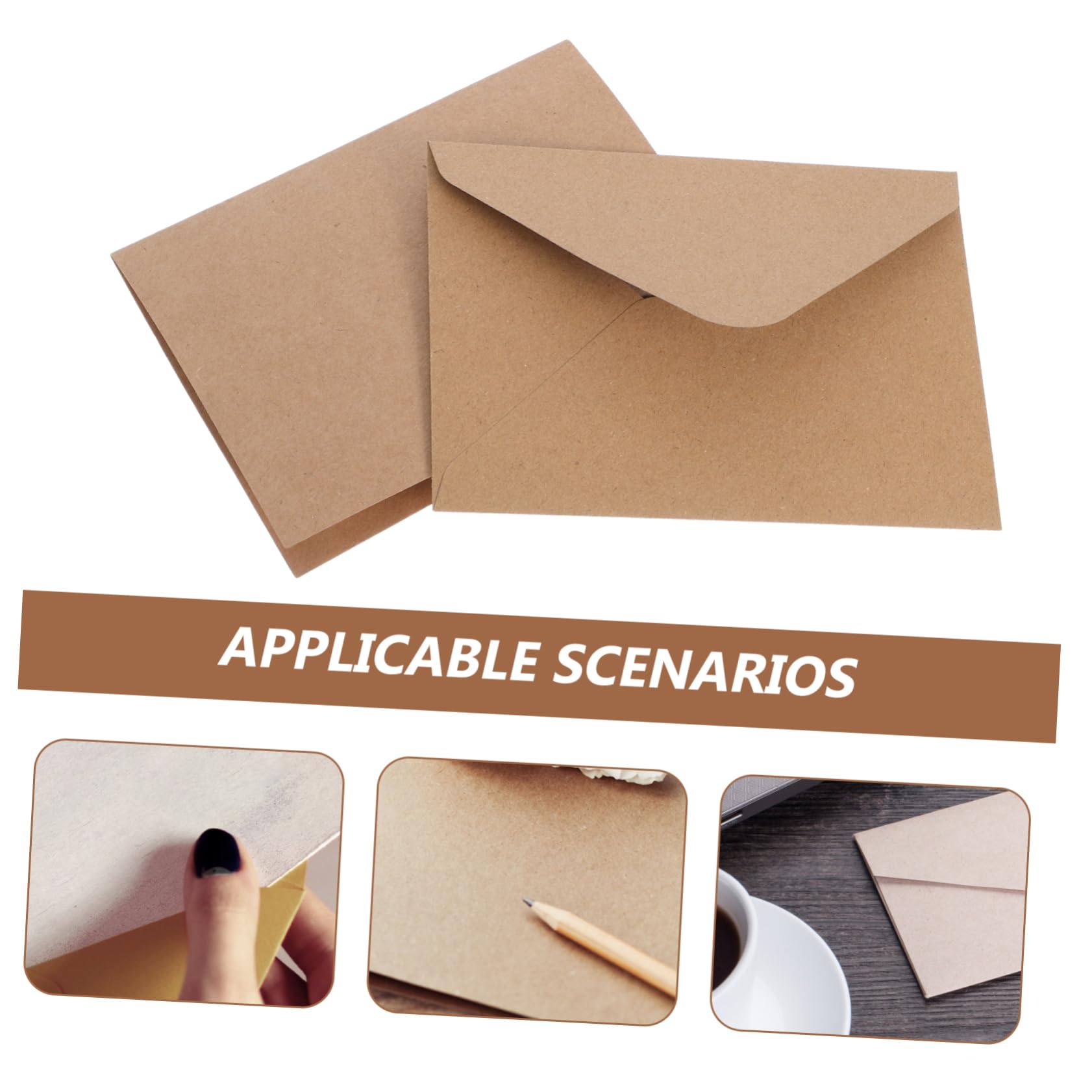 Happyyami 120 Stück aus Karten Umschläge aus Kraftpapier für Bastelgrußkarten und Geburtstagskartenpapier mit Vintage Stil und Klassischem Design für Selbstgemacht Liebesbriefe