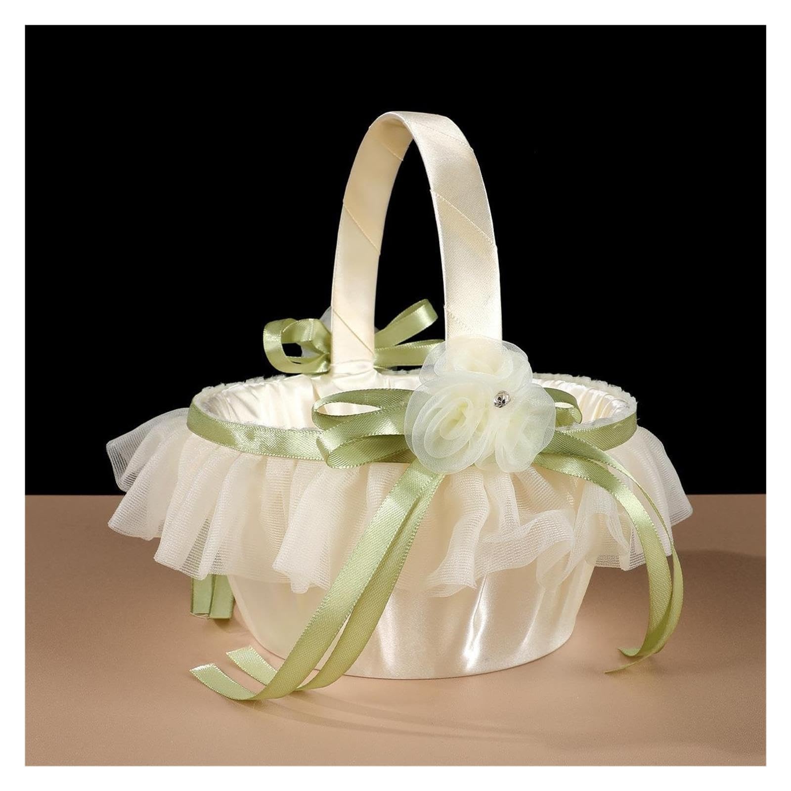 Hochzeitsblütenkorb, Blumenkorb aus Spitze im Waldstil for Hochzeiten(S)