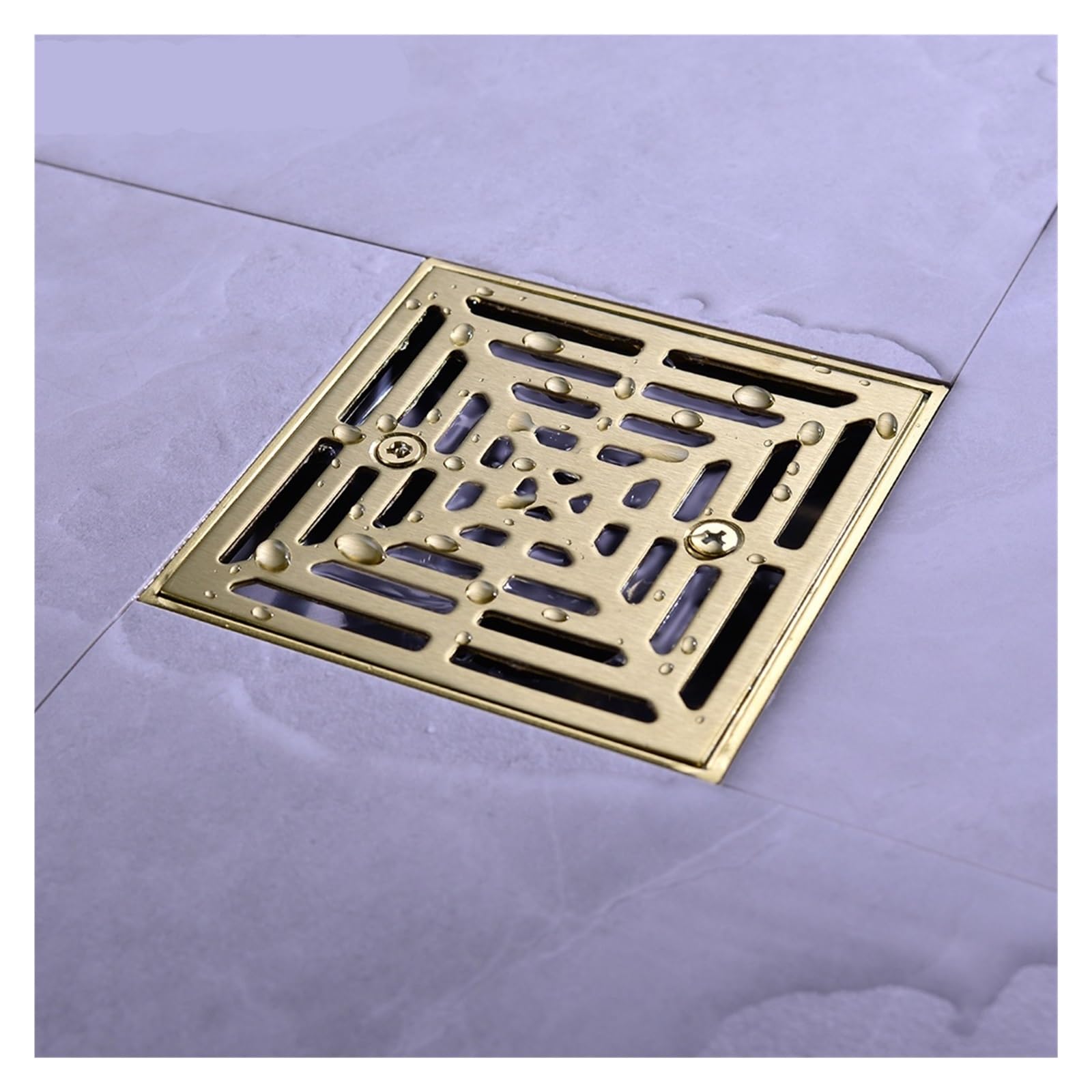 Scarico Doccia Brushed Gold Stainless Steel Square Shower Grate Waste Floor Drain Outlet Black Grates Bathroom Drains Strainer Flanges Coupling(Black)