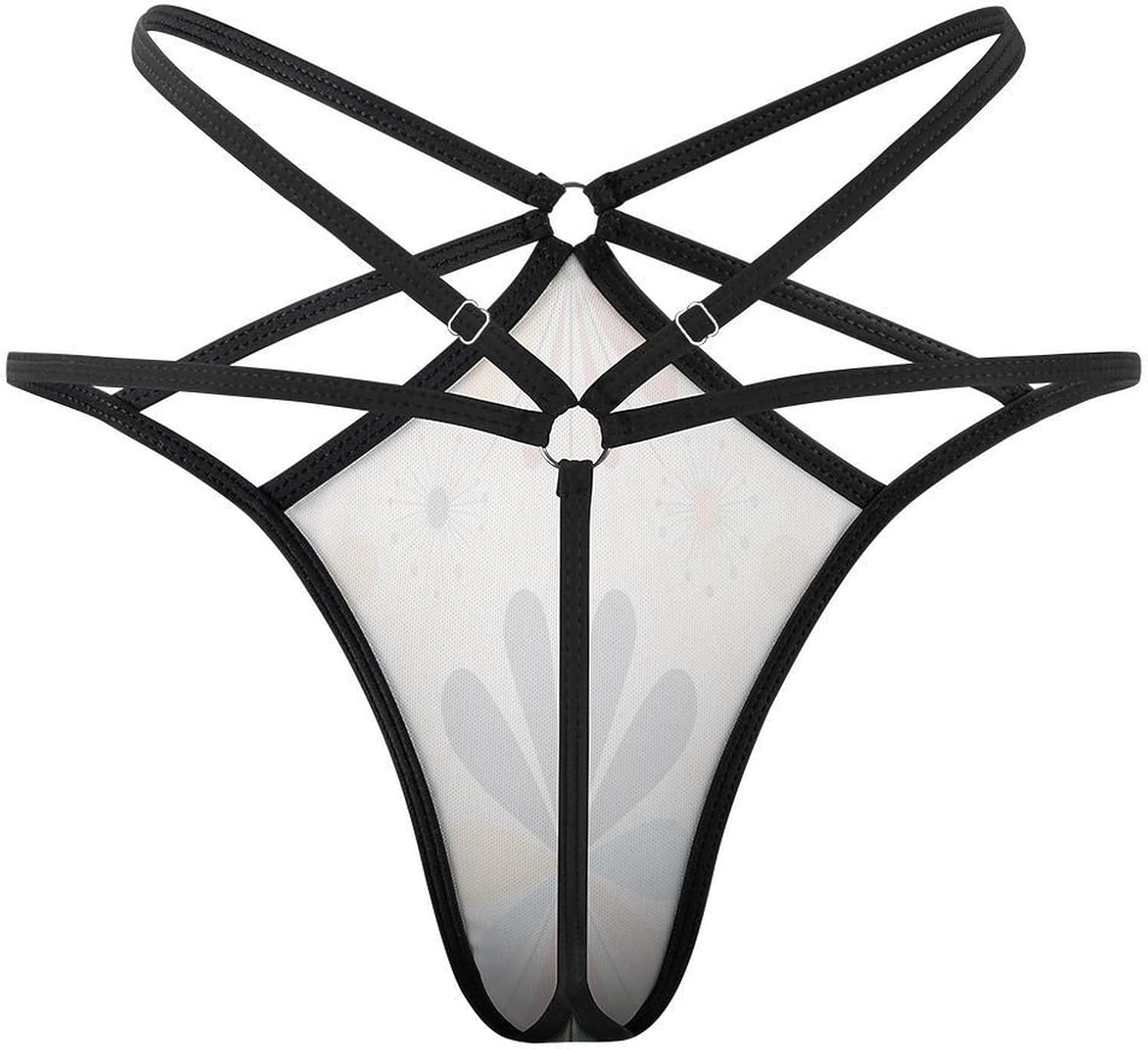 Women's Sexy G-String Thong Panties, Sheer Mesh T-back Underpants | Retro Modern Breathable Stretchy Low Rise Underwear, Comfort Soft No Show Panties for Date Night, 3X-Large