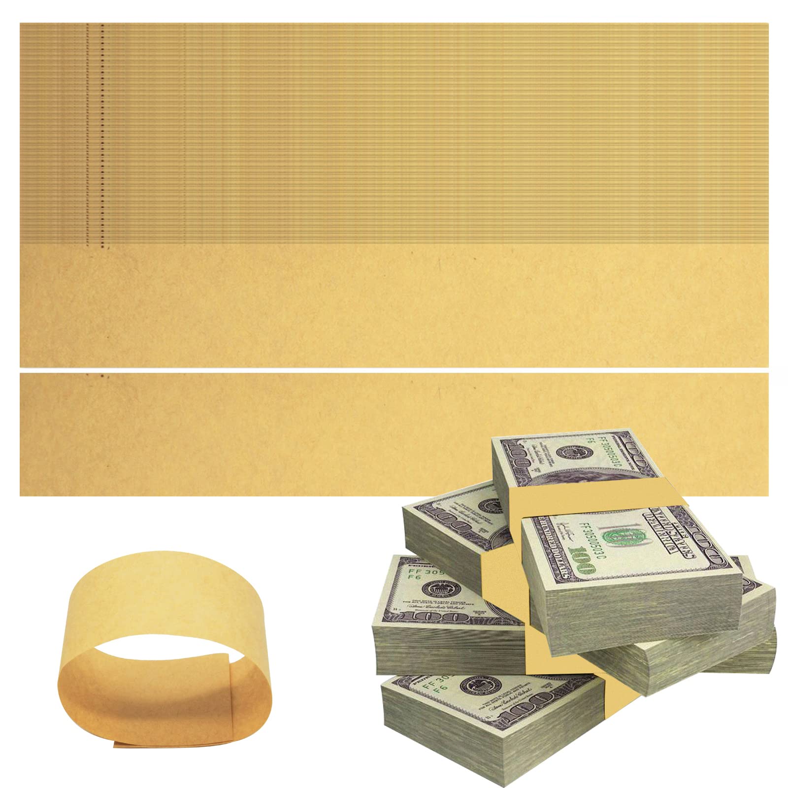 Buy RYKOMO 500 Pack Kraft Paper Currency Straps Bands Money Bill