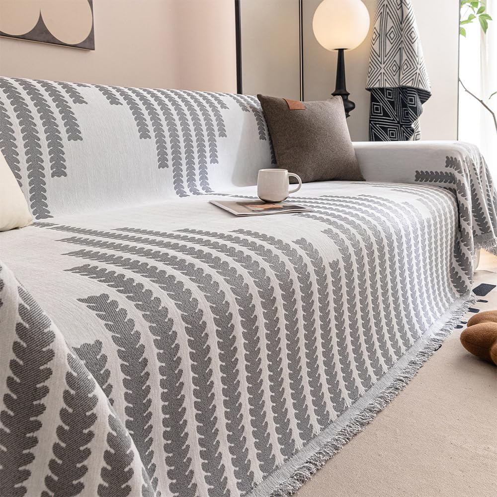 Reversible Chenille Sofa Cover,Chenille Couch Covers for Sofa,Double-Sided Couch Cover Comfy Chenille Sofa Covers,Chenille Reversible Fabric Sofa Chaise Cover (70.7 * 51.2 in,Grey)