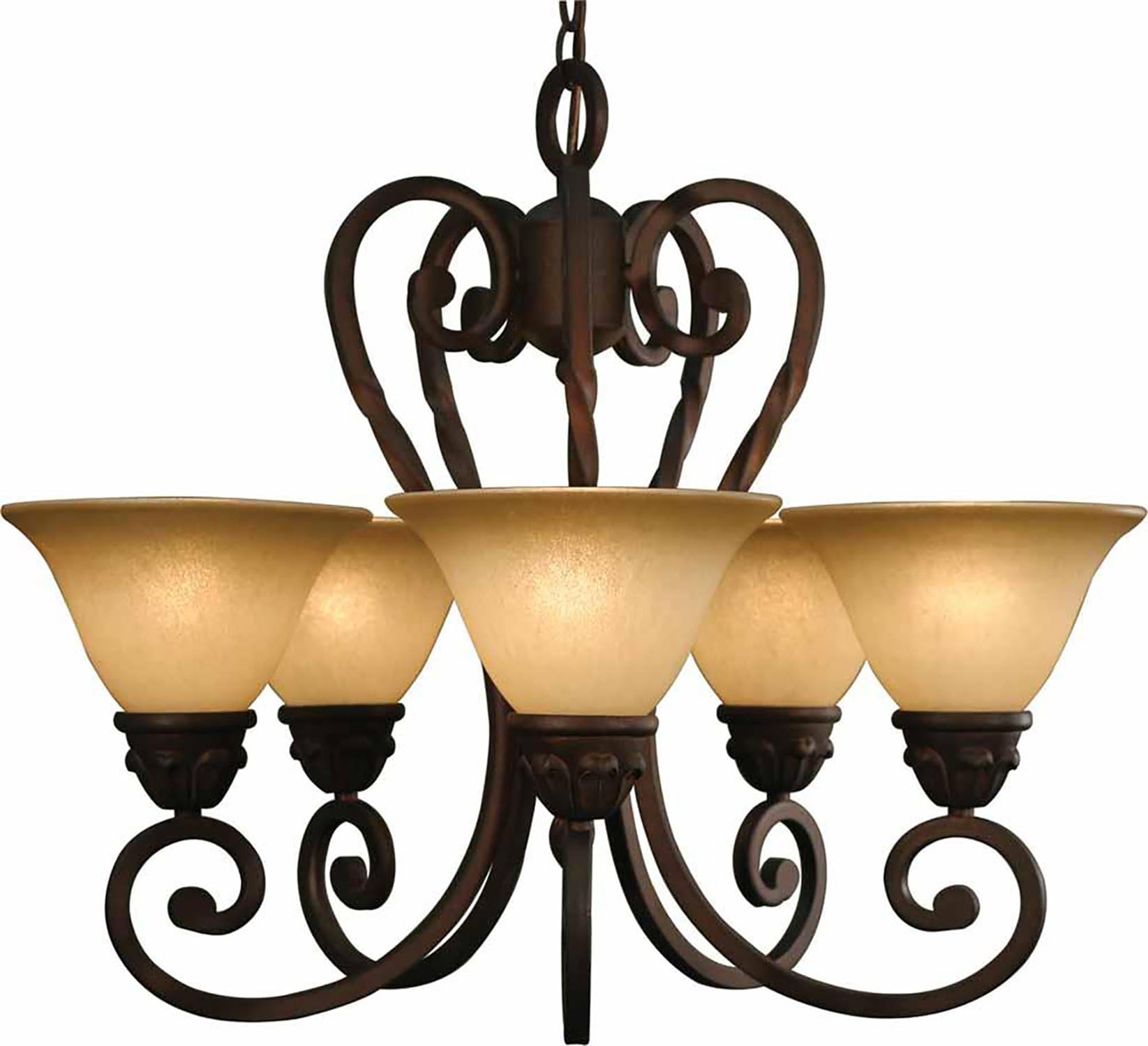 Volume Lighting V5835-31 Isabela 5-Light Italian Dusk Chandelier, 24" x 24" x 20.5"