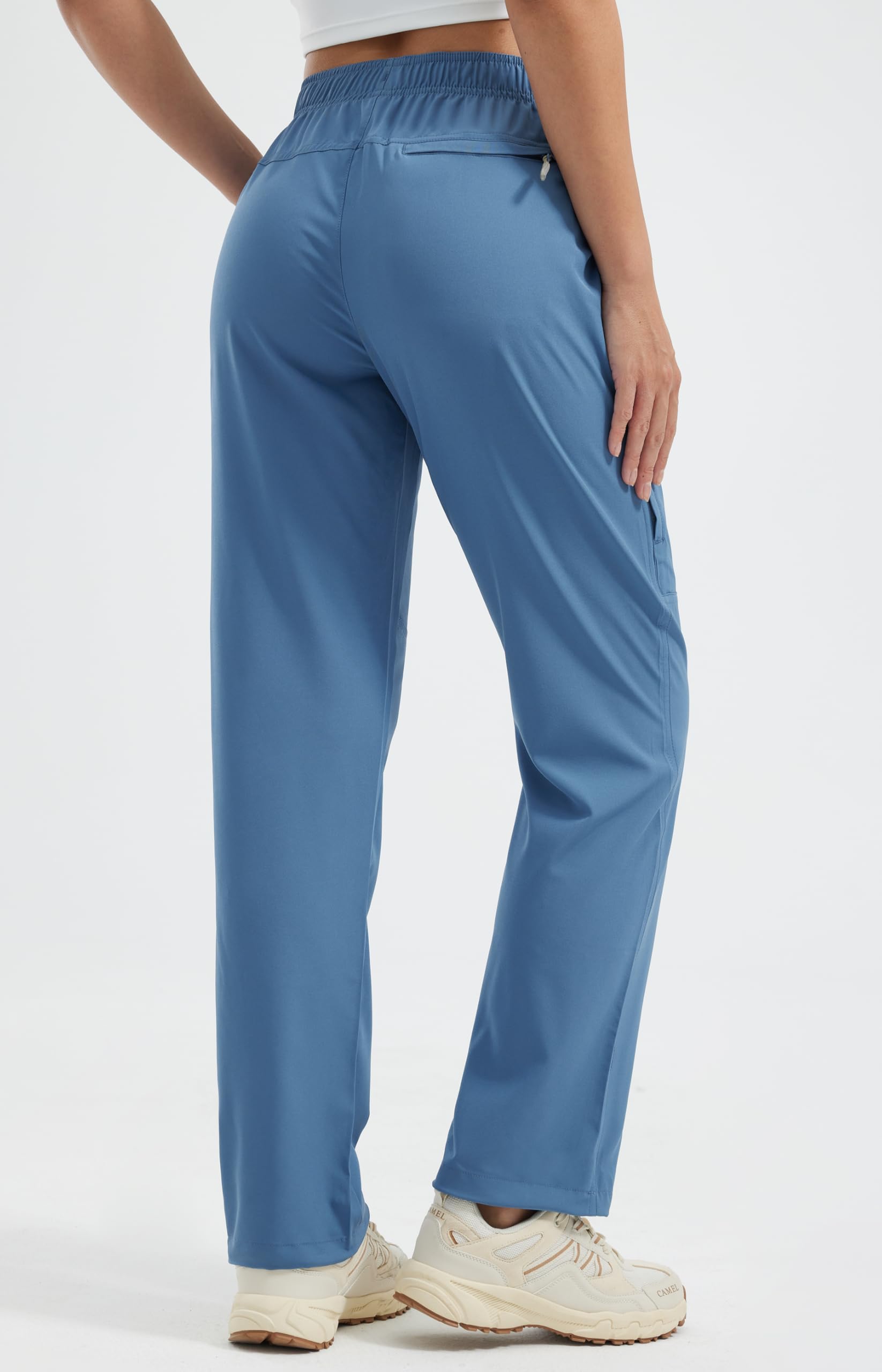 Libin Pantalon de Randonnée Femme Été Cargo Léger Rapide Séchage Imperméable Marche Safari Escalade Jogging Pantalon Poche Zippée