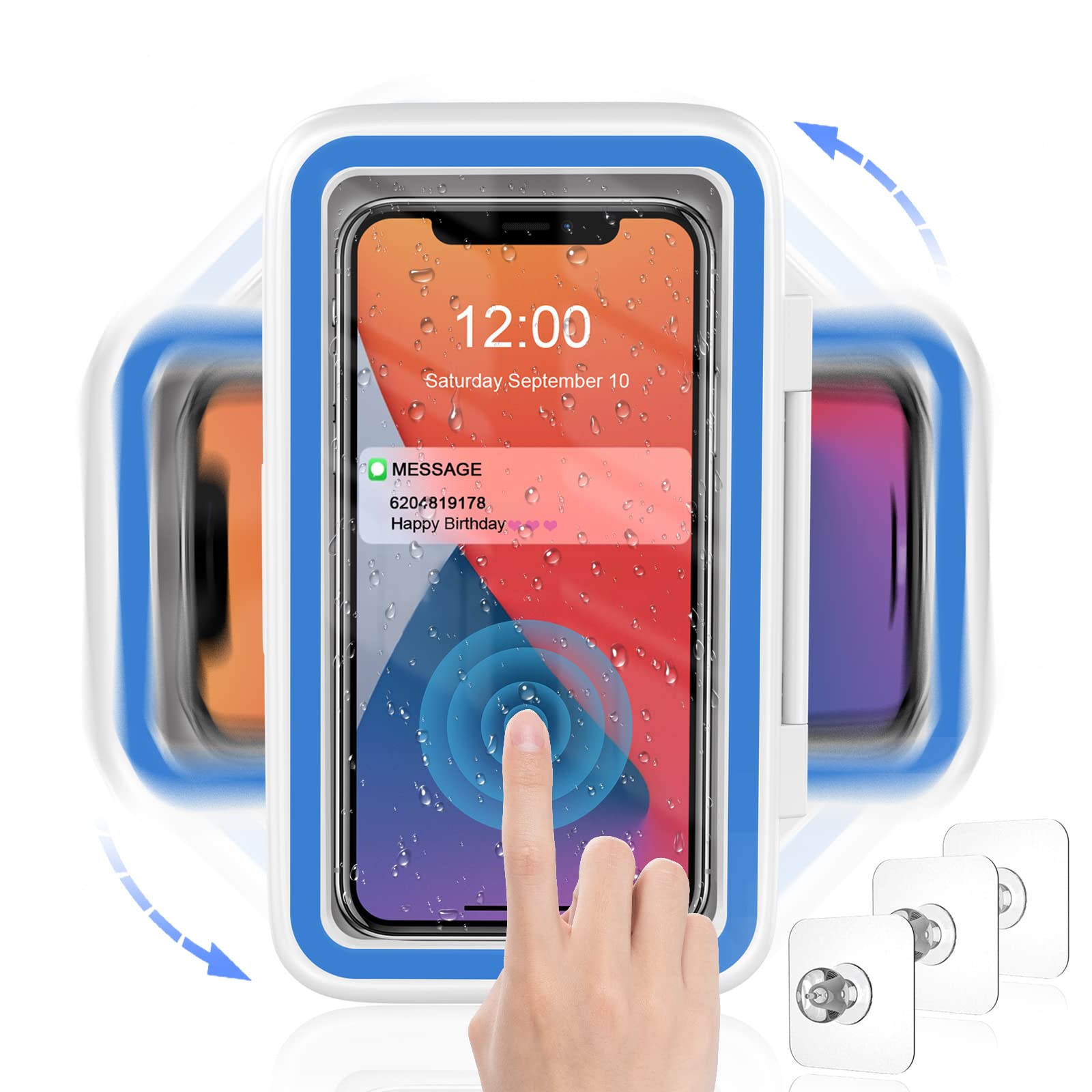 Lc Dolida Shower Phone Holder Waterproof 480 Rotation Shower Phone