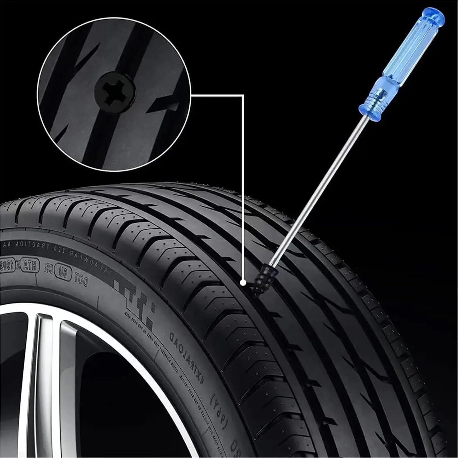 Tire Repair Nails Kit - Durable Rubber Spiral Nails with Screwdriver for Cars, Trucks, and Bikes(21pcs)