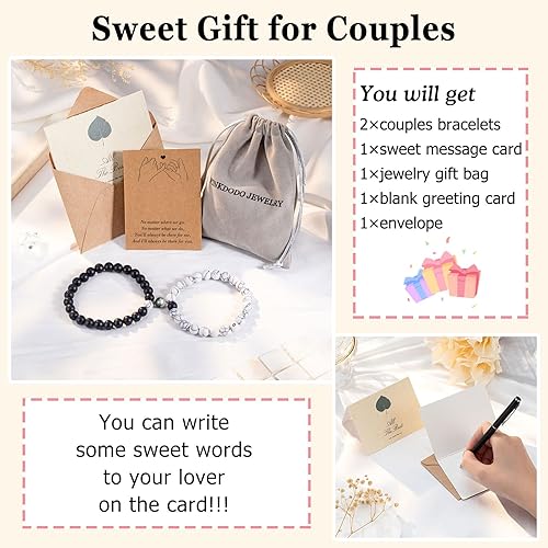Miniatura 5 de PINKDODO Couples Bracelets for Boyfriend Girlfriend Women Men Lovers Friends