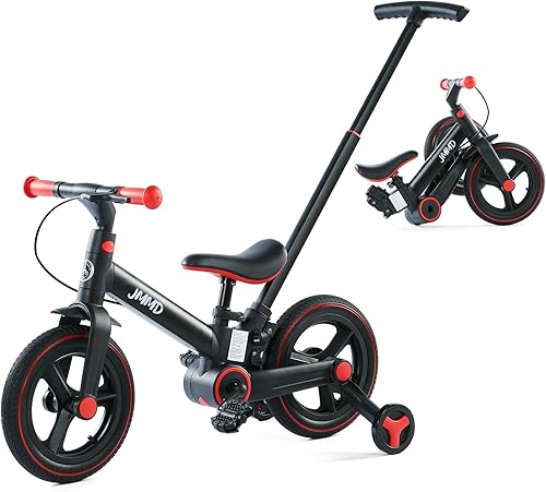 Miniatura 1 de JMMD Bicicleta para niños de 18 meses a 5 años, bicicleta de empuje 6 en 1 con ruedas y pedales de entrenamiento, bicicleta de equilibrio para niños