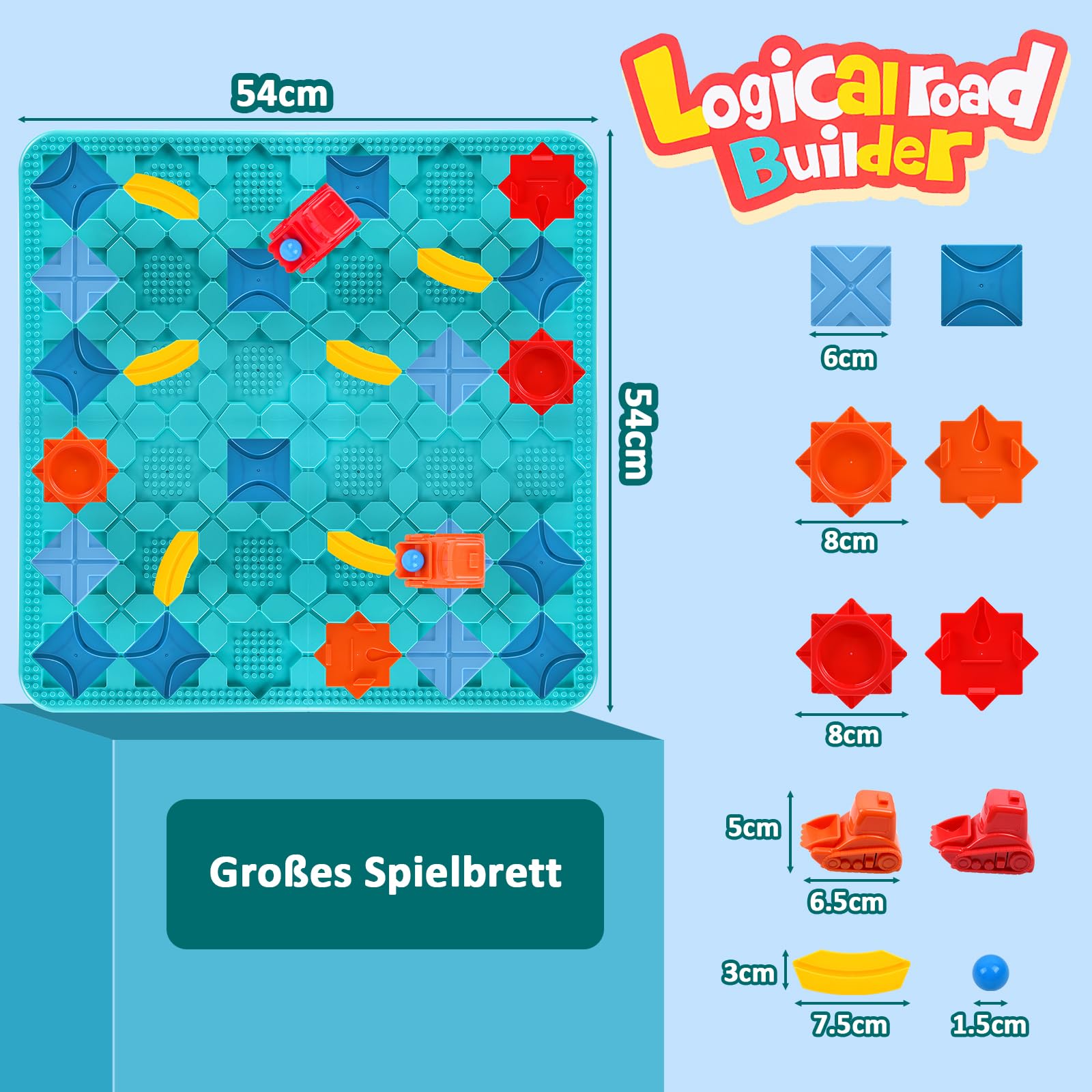 Herenear Laberinto de Construcción de Carreteras, Laberinto de Carreteras, Juego de Construcción de Caminos Lógicos, Laberinto de Camino de Empalme Juguetes Educativos para Ninos