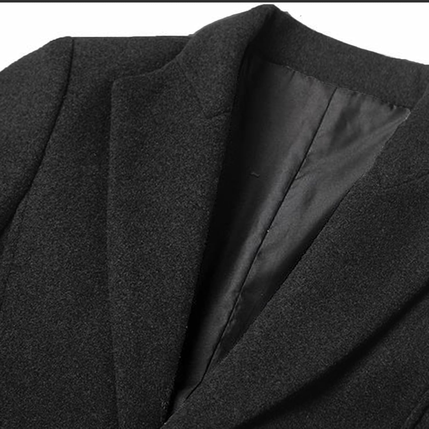 Lu's Chic Men's Single Breasted Trench Coat Button Down Overcoat Warm Dress Pea Coats