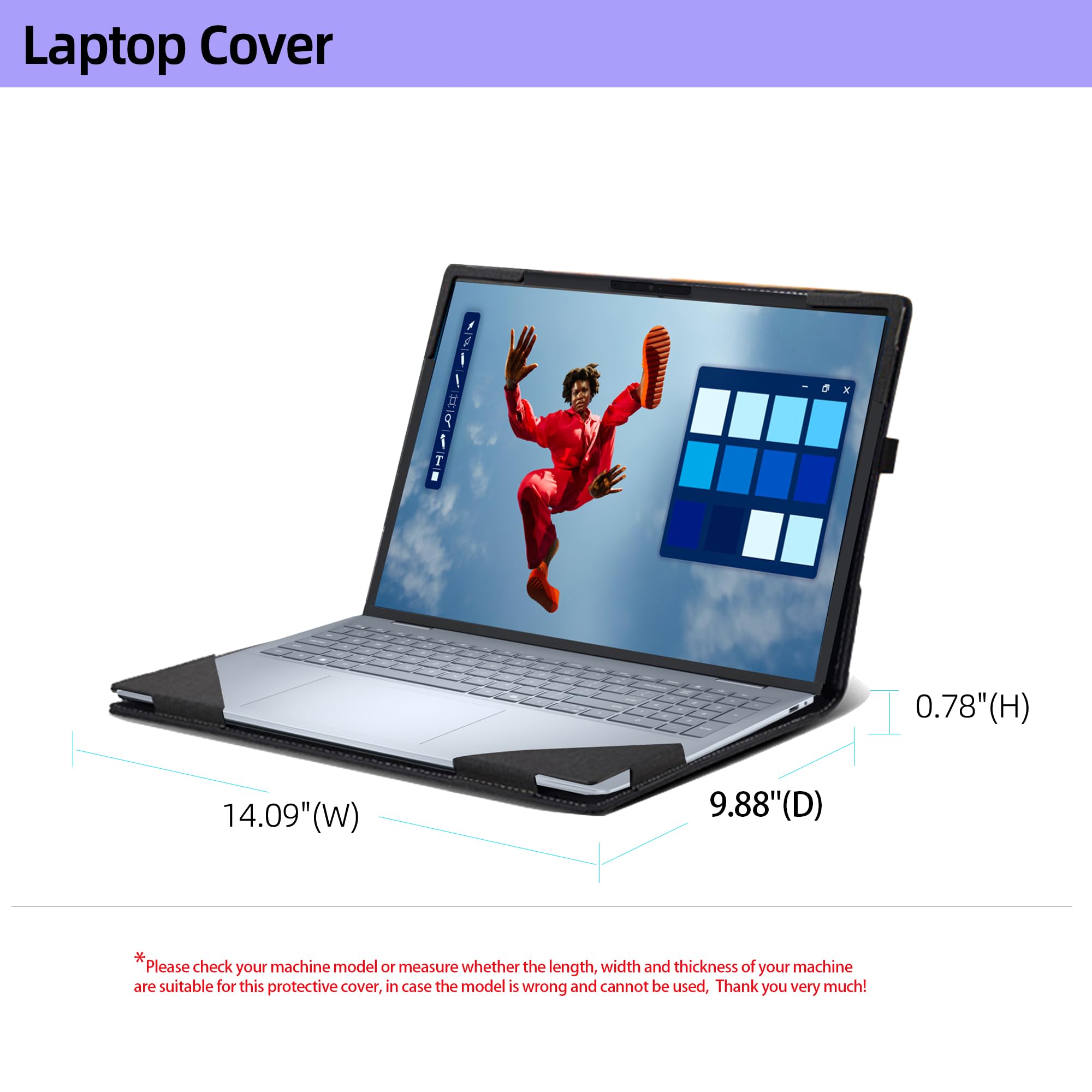 Funda para portátil Dell 16 Plus DB16250 |16 Plus 2 en 1 DB06250 [no otros modelos], funda protectora de piel sintética de 16 pulgadas, carcasa desmontable (gris oscuro)