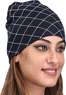 SHAUN Women's Cotton Lycra Skull Cap (Multicolor_Free Size) (Pack of 1)