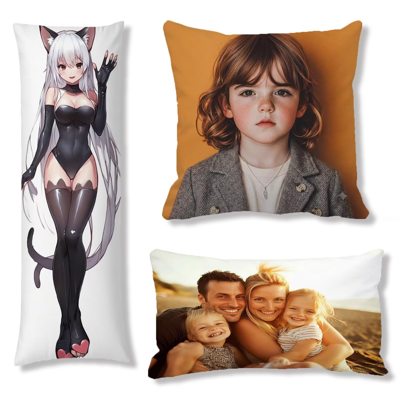 Coussin Personnalisé Photo, Coussin Canape Taie d'Oreiller 60x180, Cod24