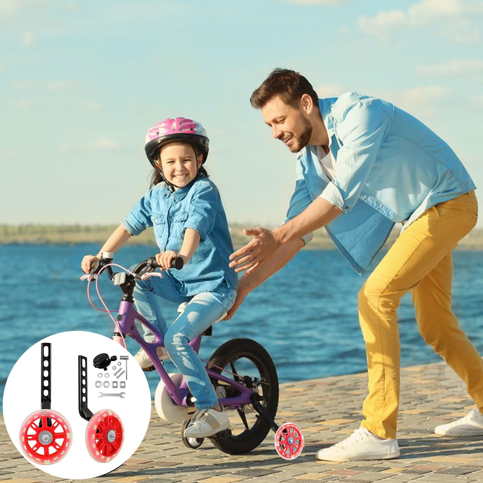 Koło pomocnicze, stabilizator rowerowy dla dzieci, stabilizatory kół rowerowych dla dzieci, pomocnicze koło rowerowe, regulowane koła treningowe, uniwersalne kółko rowerowe do rowerów 12-20 cali