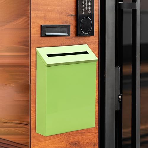 Miniatura 2 de Buzón de pared para colgar en la pared, caja decorativa a prueba de lluvia, buzón de metal para decoración de puerta al aire libre, oficina en casa,
