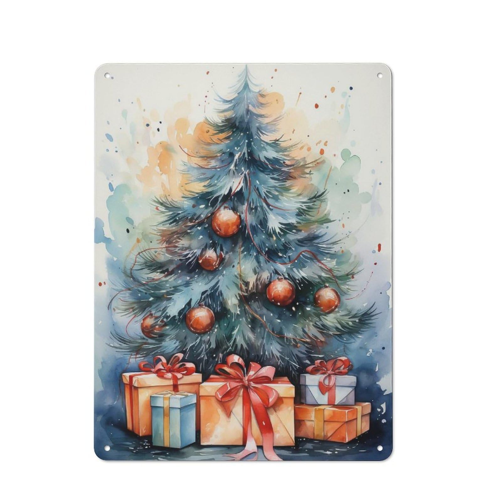 Christmas Season Metal Wall Art Sign 40x30cm, Old Fashioned Nostalgic Wall Art for Living Room, Hallway, Kitchen Or Cafe