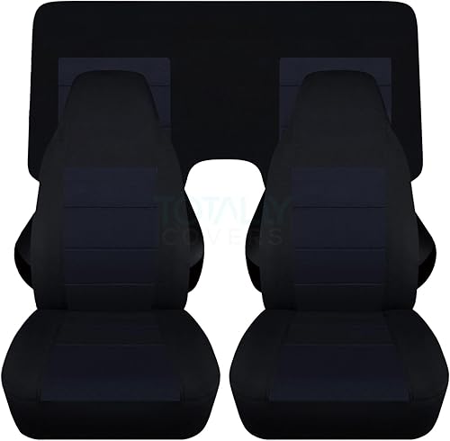 Miniatura 31 de Totally Covers Compatible con cubiertas de asiento para Chevy Camaro 1982-1992: Negro - Juego completo (23 colores) Cupé/Convertible Banco Negro