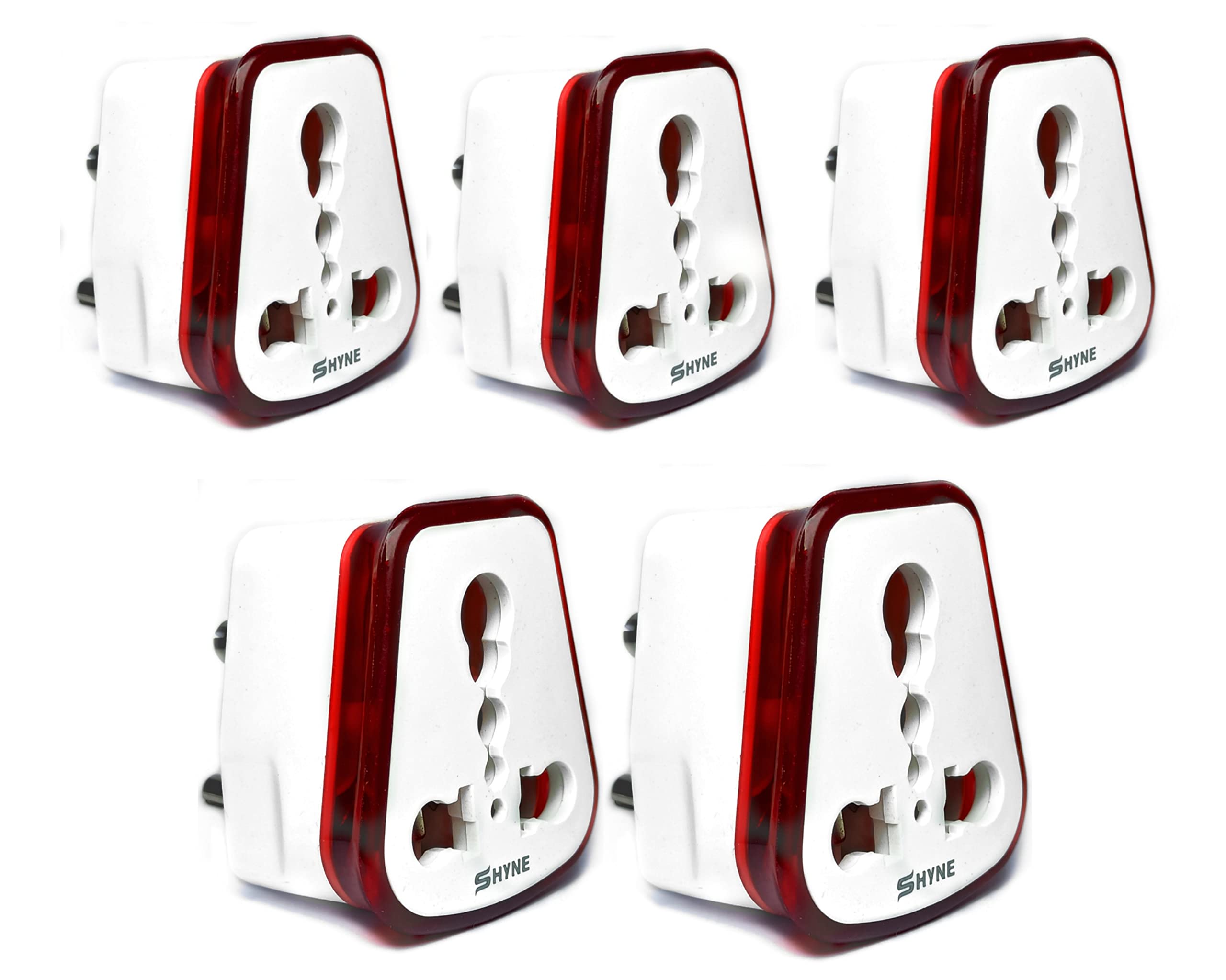 shyne 6 amp to 16 amp converter/conversion plug (5-16a) converts 6a socket to 16 a socket for geysers, a/c,refrigrator,microwave,etc for indian and international plugs pack of 5
