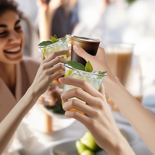 Miniatura 5 de Vasos Desechables sin Tallo 12oz Copas de Plástico Cristal Vasos Desechables para Bebidas Frías de Fiesta Copas de Vino para Reuniones Bodas