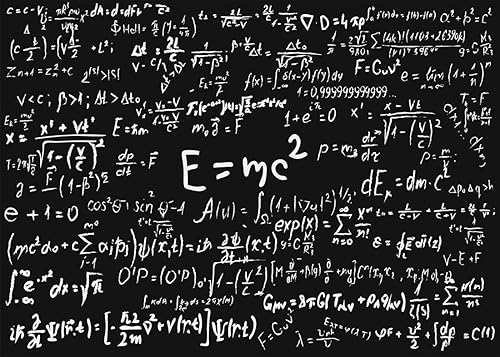 BELECO Telón de fondo de fotografía de pizarra de 9 x 6 pies para aula, dibujado a mano, matemáticas, física, fórmulas geométricas, ecuaciones
