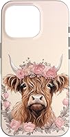Vista 20 de Funda bohemia para iPhone 16 con diseño de vaca escocesa de las tierras altas, color rosa