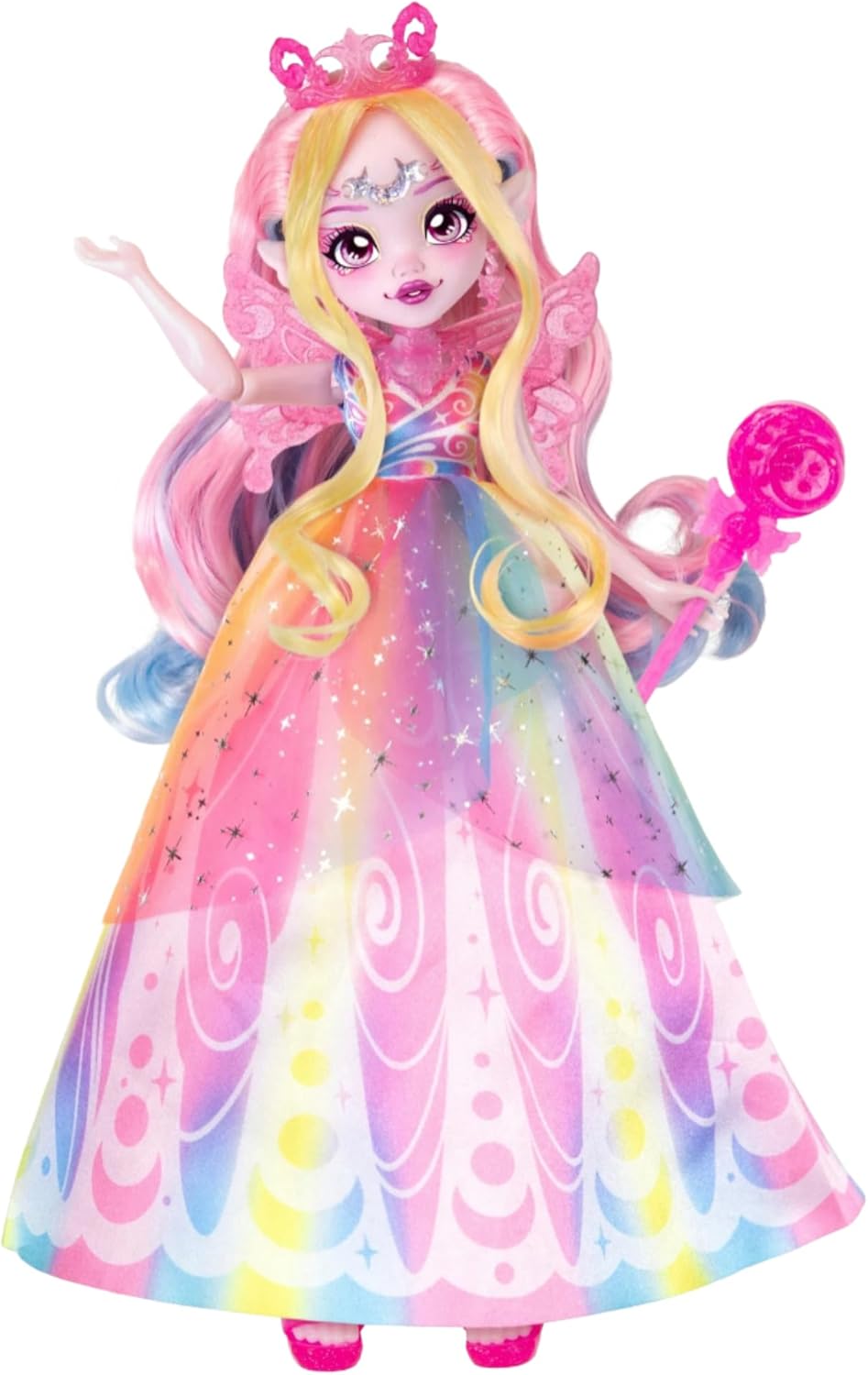 Magic Mixies Pixie Supremes Exclusive Rainbow Aria Doll and Mirror | 10 Inch Fashion Doll with Talking Mirror and 50+ Phrases & Interactions
