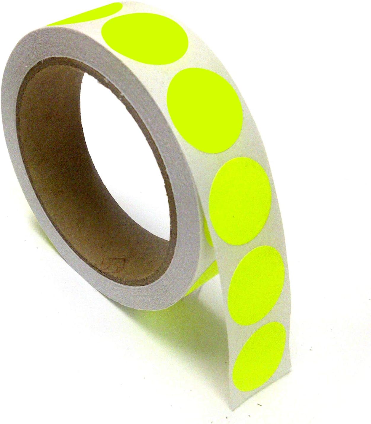 Blank Color Coding Stickers, Writable Surface – 500 Permanent Labels per Roll (Pink Fluorescent, 3" Circle)