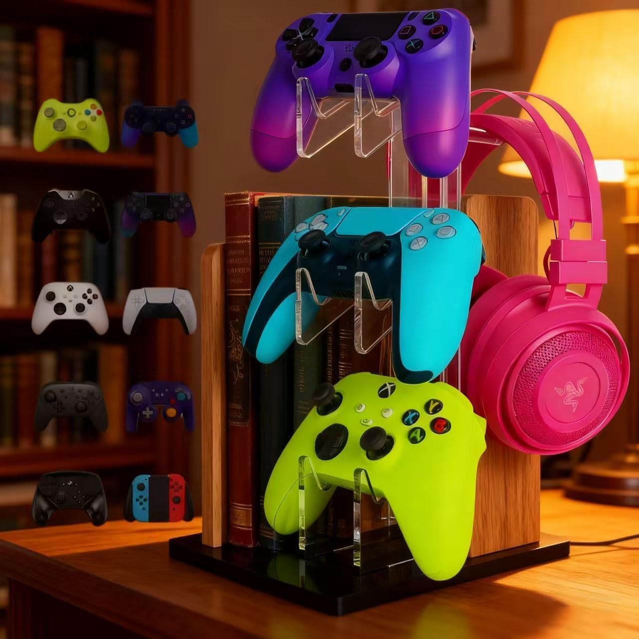 Controller Stand 3 Tiers, Universal Controller Holder Headphone Stand, Headset Holder, Acrylic Controller Display Stand Compatible with Xbox, PS5, PS4, Nintendo Switch - Ideal Desk Mount for Gamers - Image 9