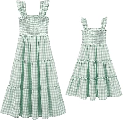 AWIBMK Mommy and Me Matching Dresses Plaid Midi Jamaica | Ubuy
