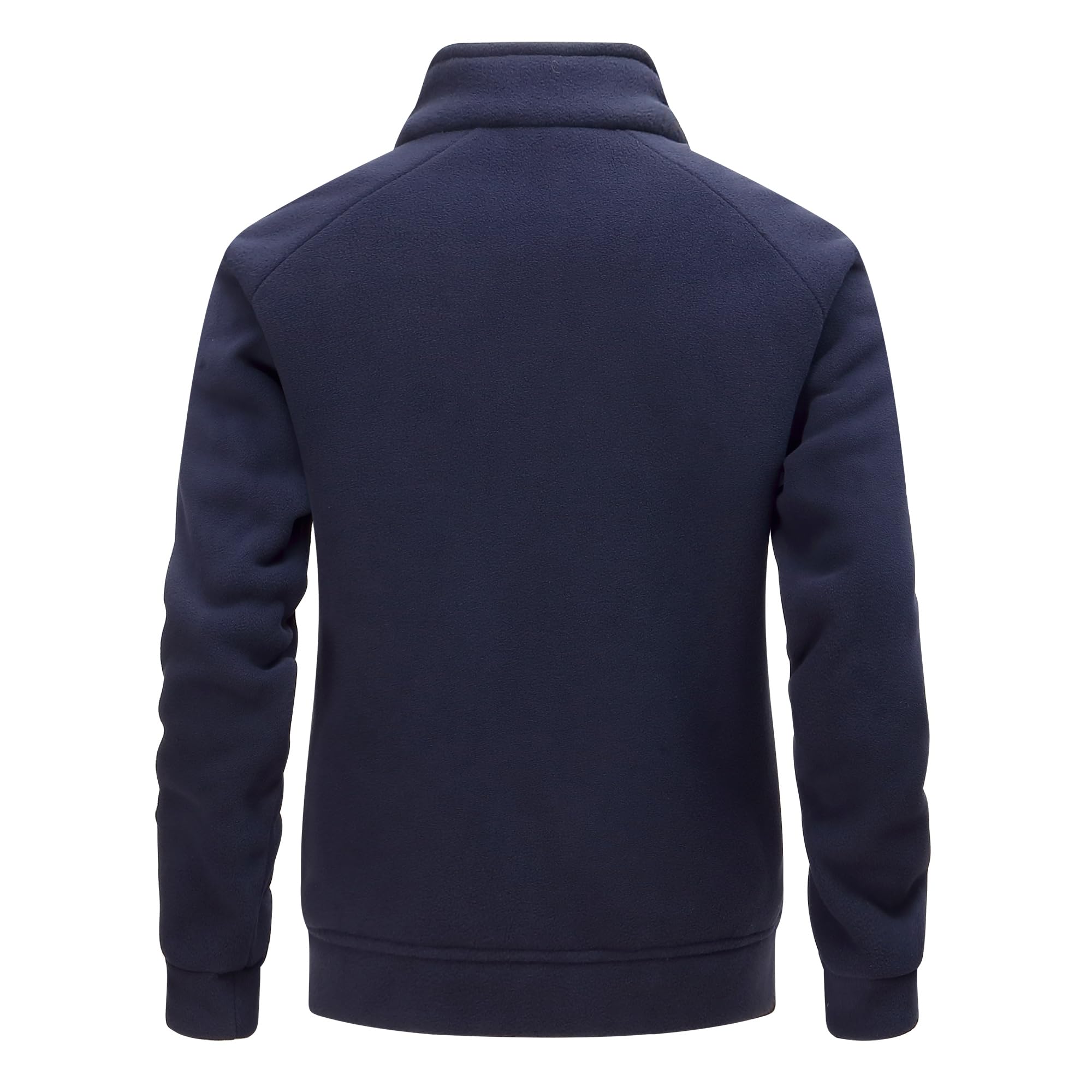 Giacche di Pile Uomo Full-Zip All'aperto Sport Giacca con Tasche Giacca di caldo invernale Antivento Cappotto Stand-up Collare Trekking Casual maniche lunghe da Lavoro