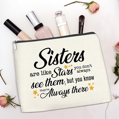 Miniatura 7 de TSUYAWU Bolsa de maquillaje para hermana, regalo para hermana, cumpleaños, Navidad, graduación, graduación, regalo de larga distancia para hermana,