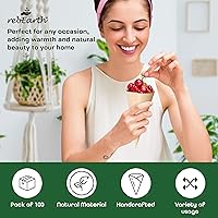 Vista 5 de rebEarth Conos de madera desechables – Conos resistentes al calor para charcutería, aperitivos y aperitivos – Conos de madera de pino