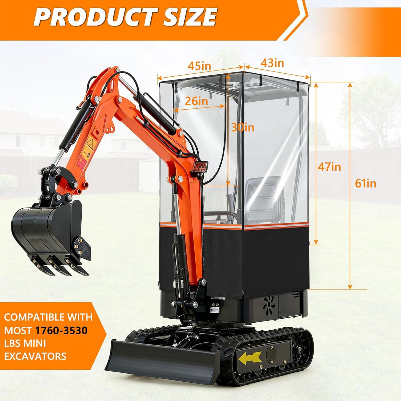 Przezroczysta Osłona na Mini koparkę do Obudowy Bobcat E20