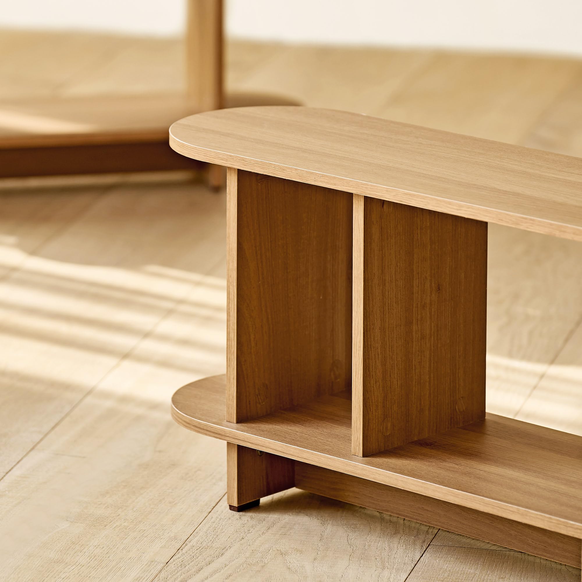 Amazon｜バルトラウンドシェルフ 4サイズラック (ナチュラル, 2段1000